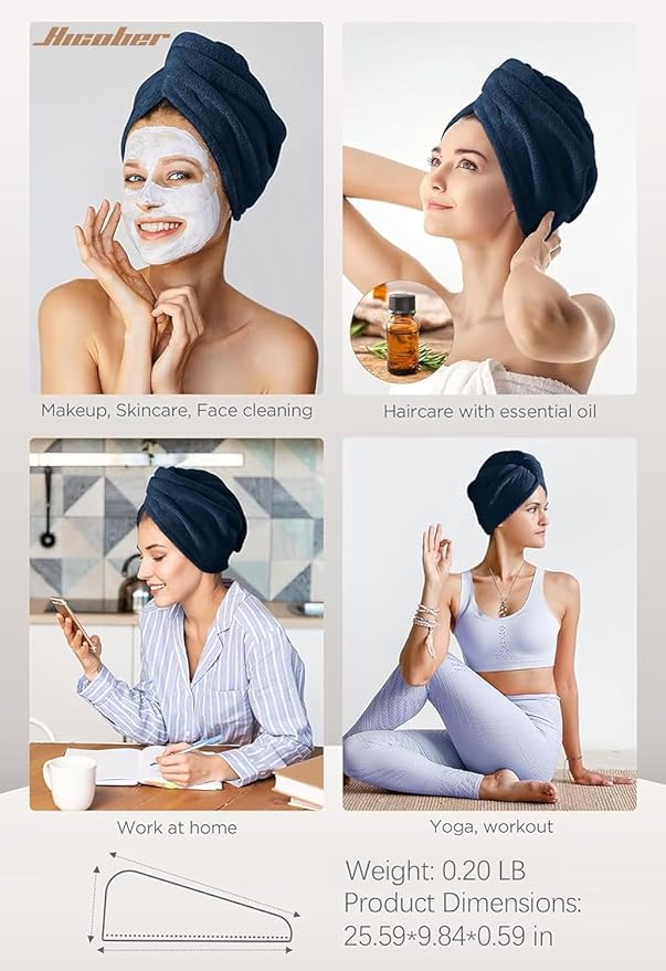 Hicober Microfiber Hair Towel, Hair Turbans - Image 5