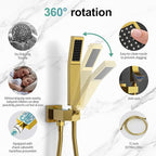 SR SUN RISE 12 Inches Bathroom Luxury Rain Mixer Shower Combo Set Wall Mounted - Image 4