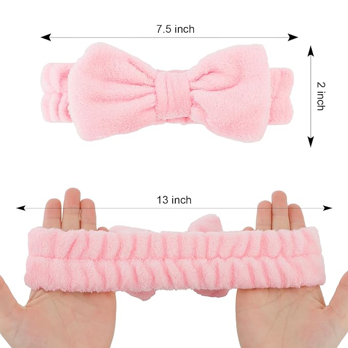 Casoty Black White Pink Skincare Headband - Image 5