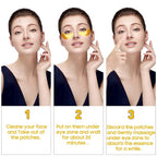 Adofect Collagen Powder Eye Mask 30 Pairs Gold Under Eye Gel Pads, Hyaluronic - Image 4