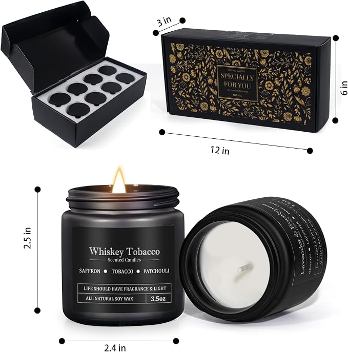 8 Pack Scented Candles for Men, Masculine Candle Gift Set - Image 9