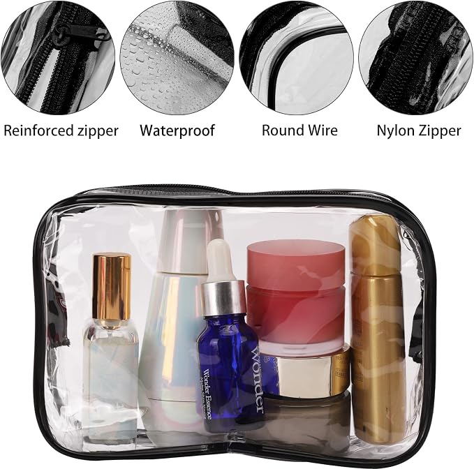 Tbestmax 10 Pcs Clear Cosmetic Bags Small Makeup Bags Portable Waterproof - Image 3