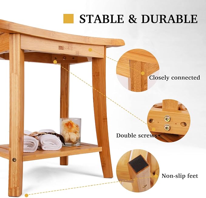 Unibambou Bamboo Shower Bench - Image 4