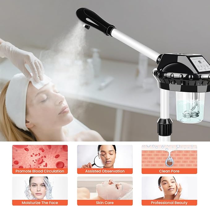 Professional Facial Steamer, Stand on Wheels Face Steamer, SPA Ozone Nano - Image 7