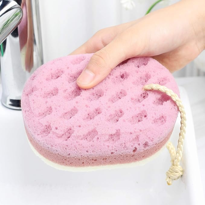 3 Pcs Bath Sponge for Women, Kids. Sponge Loofah Body Scrubber Shower Sponge - Image 4