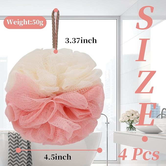 FARMOGA Bath Loofah Sponge Back Scrubber Shower Sponge Soft Mesh Exfoliator - Image 2