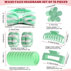 16 Pcs Skincare Headband Set, Face Washing Headband - Image 2