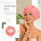 Reusable Shower Cap for Women, Large Waterproof Shower Bonnet - Image 3