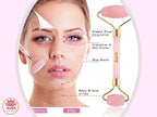 Premium Certified Luxury 100% Authentic Rose Quartz Pink Roller & Gua Sha Set - Image 3