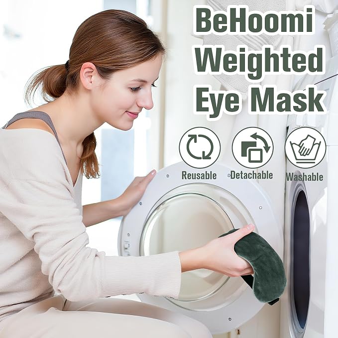 BeHoomi Heated Eye Mask, Weighted Sleep Mask Warm Compress - Image 6