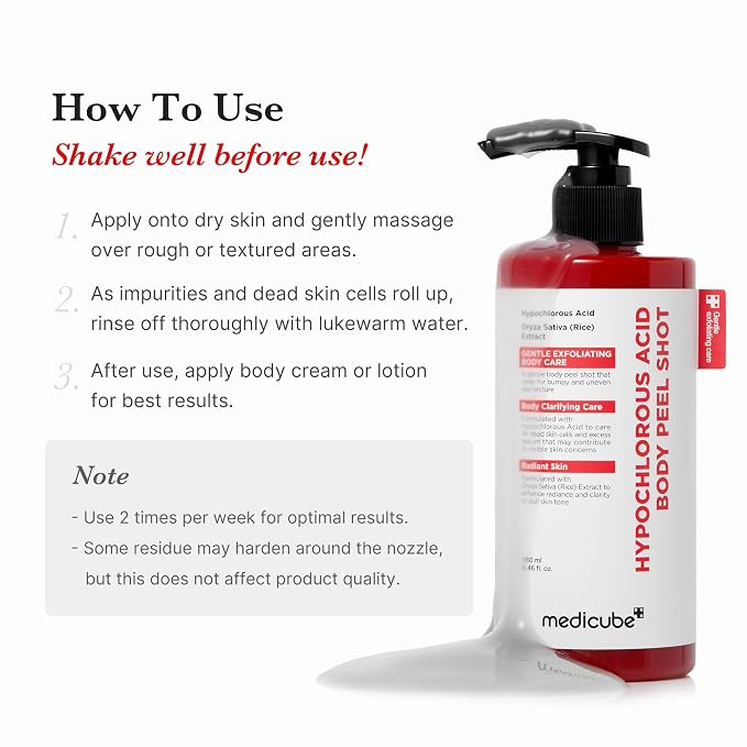 medicube Body Peel Shot with Hypochlorous Acid | Gentle Body Exfoliating Serum - Image 6