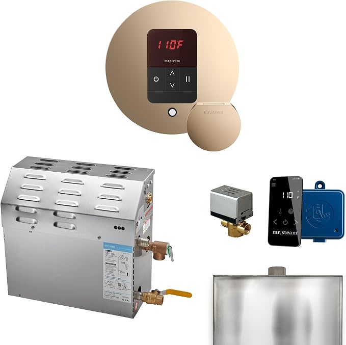Mr Steam MS 9kW Steam Shower Generator Package w/round iTempo Control in by MrSteam