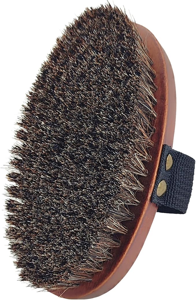 Dry Brushing Body Brush, Exfoliating Body Scrubber Natural Horsehair Bath by YIOYOODA