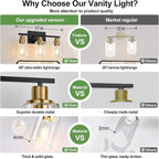 Indoi 3-Light Bathroom Light Fixtures, Bathroom Wall Lamp - Image 3