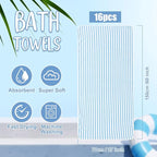 SmoothNovelty 16 Pack Microfiber Bath Towels Bulk 27'' x 60'' Oversized Size - Image 2
