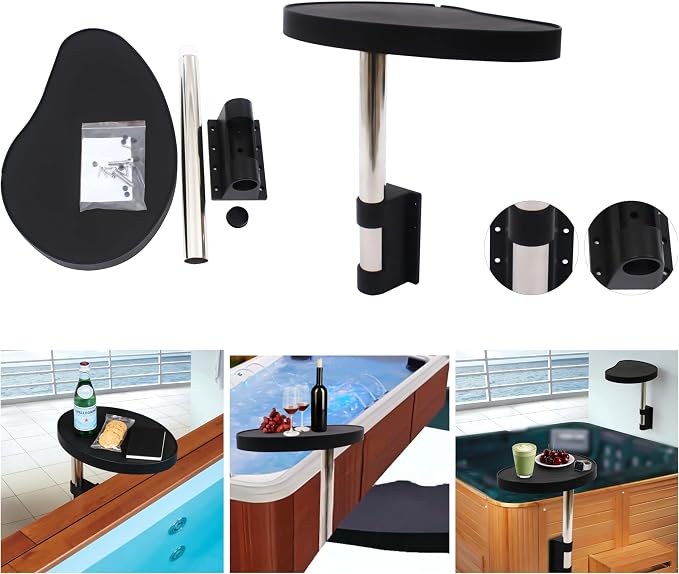 Swim Pool Bathtub Side Table Tray Accessories Leisure Spa Caddy, 360° Rotation - Image 7