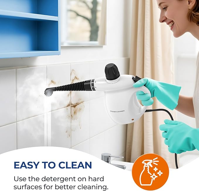 Steam Cleaner, Pressurized Handheld 13pcs Multi-Purpose Natural Deep Cleaning - Image 6