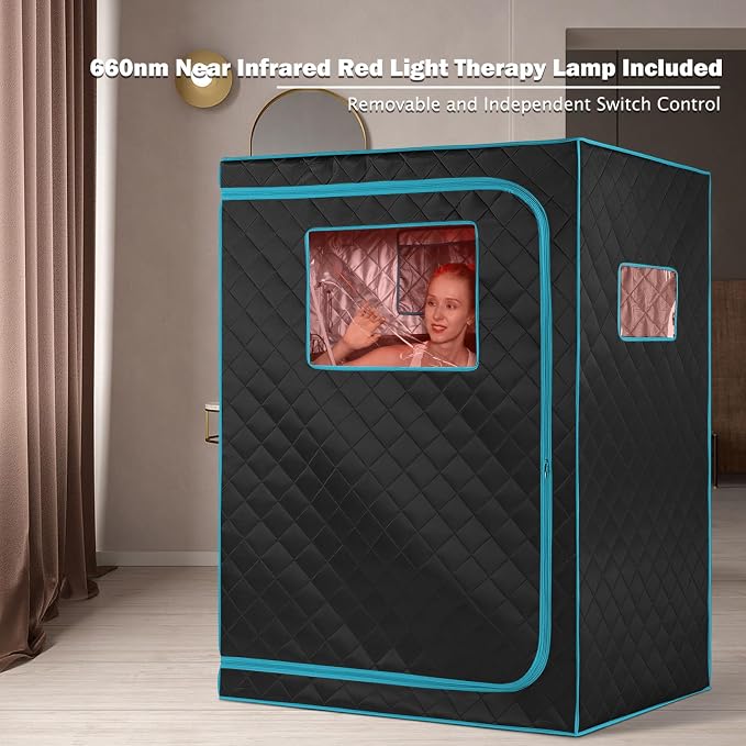 Smartmak Portable Far Infrared Sauna, Home Two Person Sauna Box - Image 6