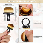 4Packs Nail Dust Cleaning Brush Ring, Soft Brushes - Image 2
