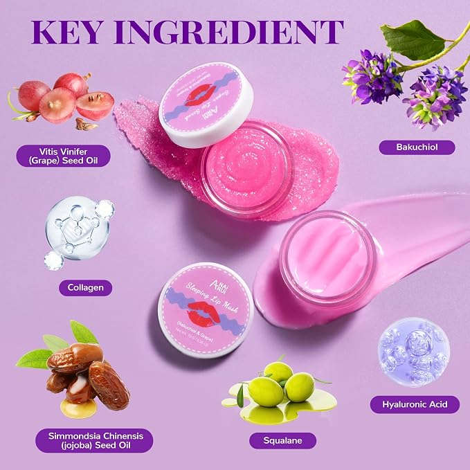 ANAI RUI Lip Therapy Set, Lip Scrub & Lip Mask, Overnight Hydrating Lip - Image 2