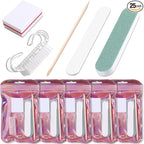 5-Piece Disposable Manicure Kit, Bulk Mini Nail Care Set by FurtherPrettyNail