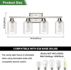 Ascher Bathroom Light Fixtures, 4-Light Vanity Lights - Image 5