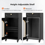 OmySalon Salon Cart with Wheels, 3-Tier Rolling Beauty Cart with Glass Door & - Image 3
