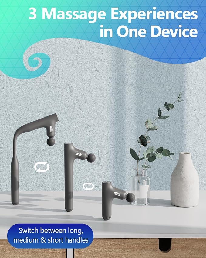3-in-1 Detachable Massage Gun Deep Tissue, Ergonomic Extension Handle Back - Image 4