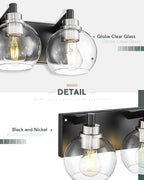 Bathroom Light Fixtures, 4-Light Black and Brushed Nickel Bathroom Vanity Light - Image 3