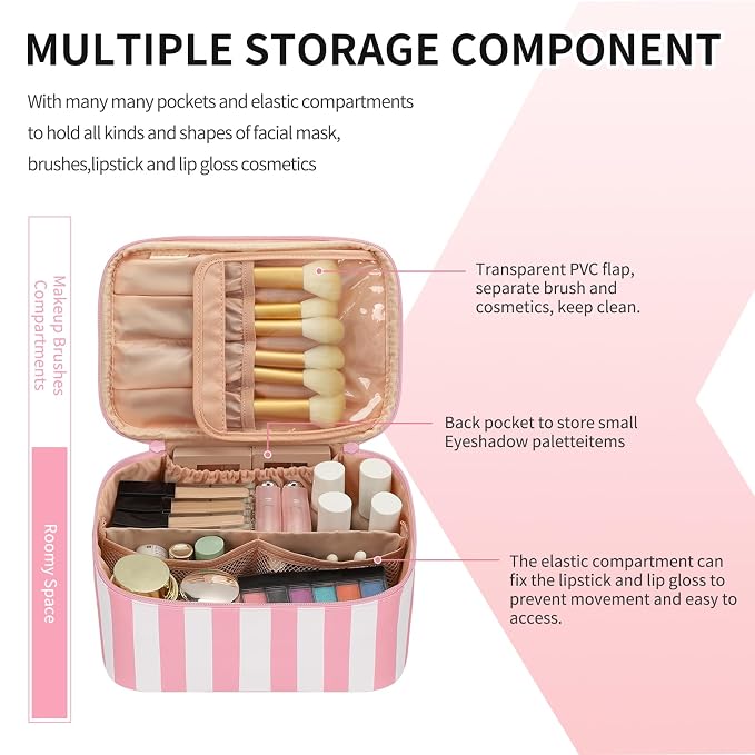 OCHEAL Makeup Bag, Travel Makeup Organizer Bag, Large Capacity Cosmetic Bags - Image 3