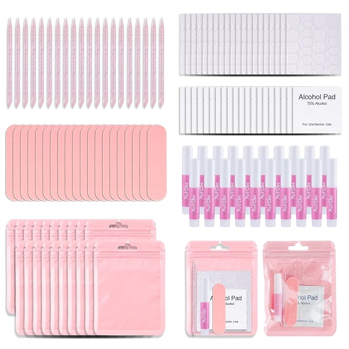 Press On Nail Tool Kit with Everything, Bebbtiy Nail Prep Tool Disposable by Unknown
