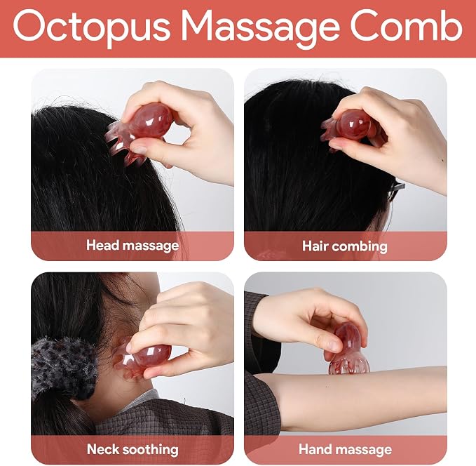 2 Pcs Octopus Head Massage Comb, Scalp Massage Tool - Image 3