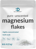 Pure Magnesium Flakes Bath Soaks, 10lbs by DEAL+SUPPLEMENT