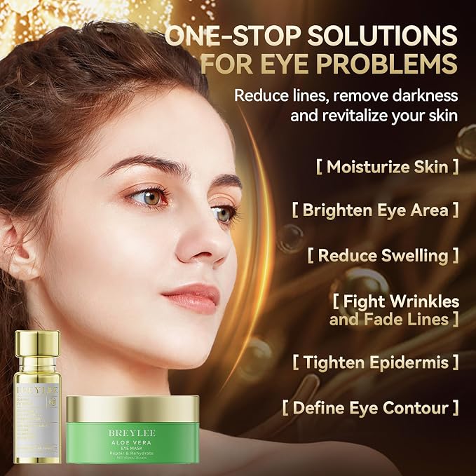BREYLEE Renewal Care Kit with Aloe Vera Eye Masks – 60 Pcs & Renewing Serum - Image 2