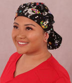 Sparkling EARTH Banded Bouffant Surgical Scrub Ponytail Working Caps and - Image 9