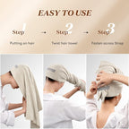 YFONG Large Hair Towel Wrap for Women, Super Absorbent Microfiber Hair Towel - Image 7