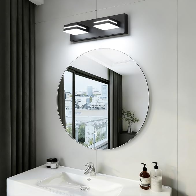 SineRise LED Modern Bathroom Vanity Light Fixtures, Matte Black Modern Acrylic - Image 6