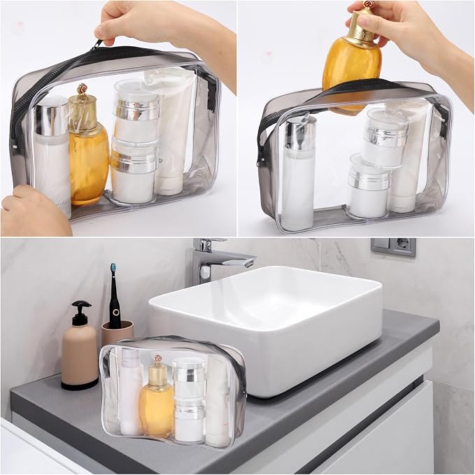 Tbestmax 10 Pack Clear Cosmetic Bags Makeup Bags Portable Waterproof TSA - Image 6