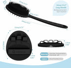 Silicone Back Scrubber & Bath Glove Set 2PCS, 13.4'' Gentle Shower Back Scrubber - Image 2