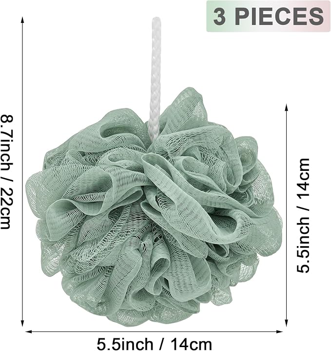 Loofah Charcoal Bath Shower Sponge Body Scrubber, 75g Exfoliate Mesh Pouf - Image 2