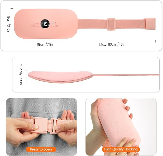 NOWWISH Heating Pad for Period Cramps Pain Relief, Portable Electric Cordless - Image 5