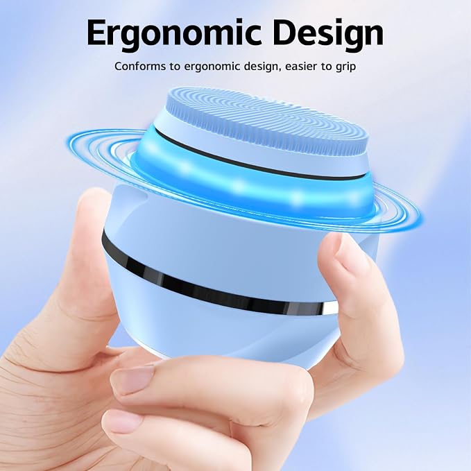 Face Scrubber, Waterproof Silicone Facial Cleansing Brush 6 Modes, 3 Light - Image 9