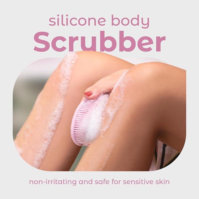 MainBasics Silicone Body Scrubber Dual-Sided Shower Loofah and Scalp Scrubber - Image 2