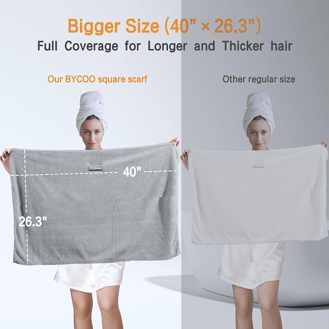 Large Microfiber Hair Towel Wrap - Image 2
