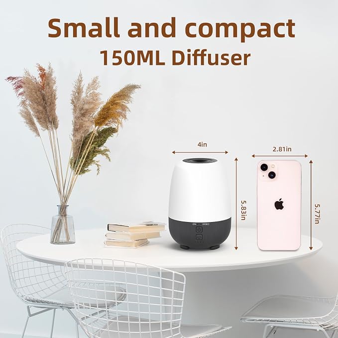 SEEDSEEL 150ML Rechargeable Battery Operated Essential Oil Diffuser, Portable - Image 4