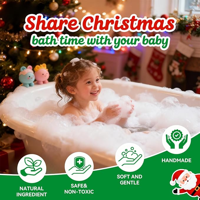 Christmas Bath Bombs with Surprise Toys Inside: 6 Pack Handmade Gifts Bath Bomb - Image 4