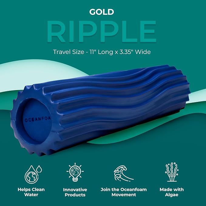 Oceanfoam Ripple Travel Foam Roller Firm Mini Foam Roller - Image 3