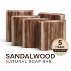 SSA Sandalwood Scented Natural Bar Soap 5 Pack, Australian Triple Milled - Image 2