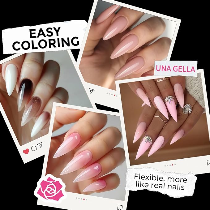 UNA GELLA Long Stiletto Gel Nail Tips: 216pcs Halloween Stiletto Almond Fake - Image 4