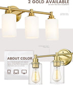 FEMILA 25" Brushed Gold Bathroom Light Fixtures, 4 Light Vanity Light Fixture - Image 6